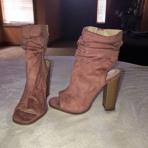 Open toe open heel booties